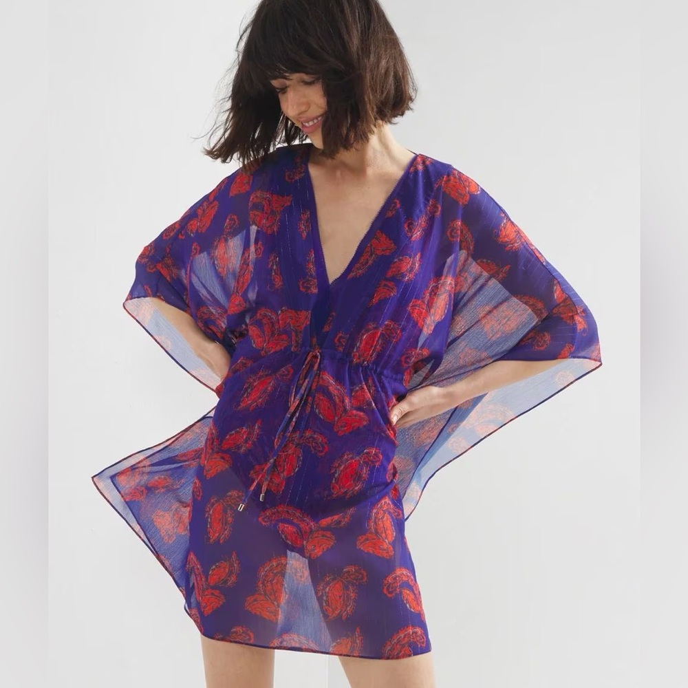 WHBM PAISLEY PRINTED SWIM COVER UP